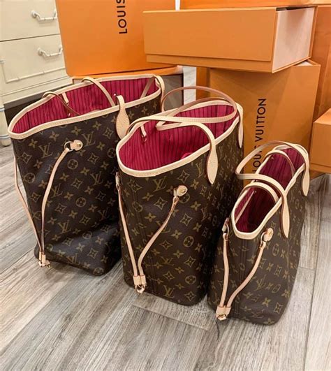 lv neverfull size comparison